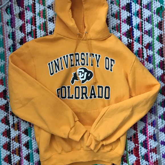 university gold hoodie